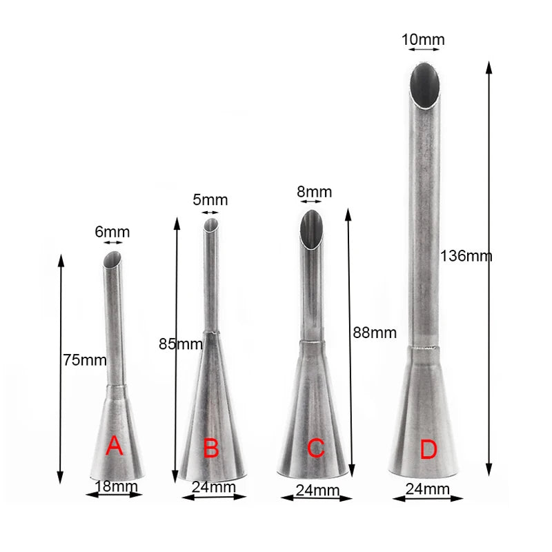 Douilles pâtissières en inox pour crème et glaçage