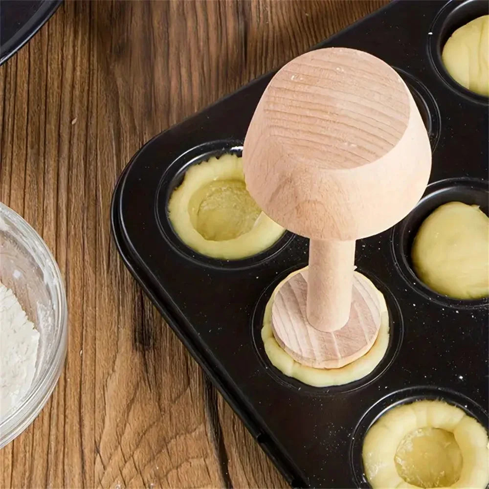 Tasseur à tartelette en bois double face