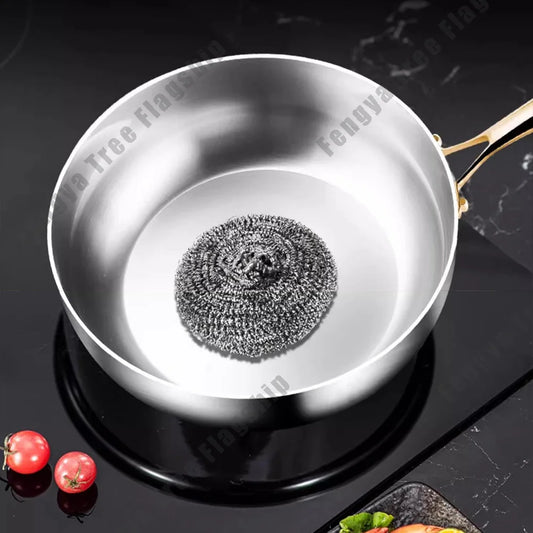 Poêle wok profonde en inox 316 antiadhésive compatible induction