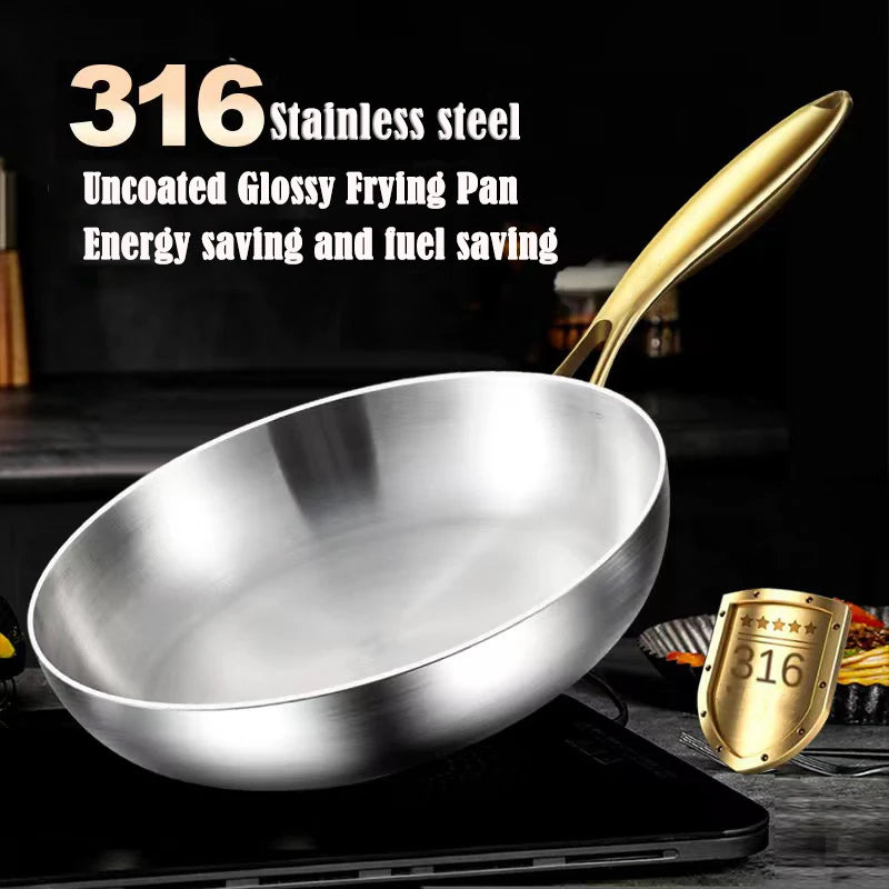 Poêle/Wok en inox 316 antiadhésive