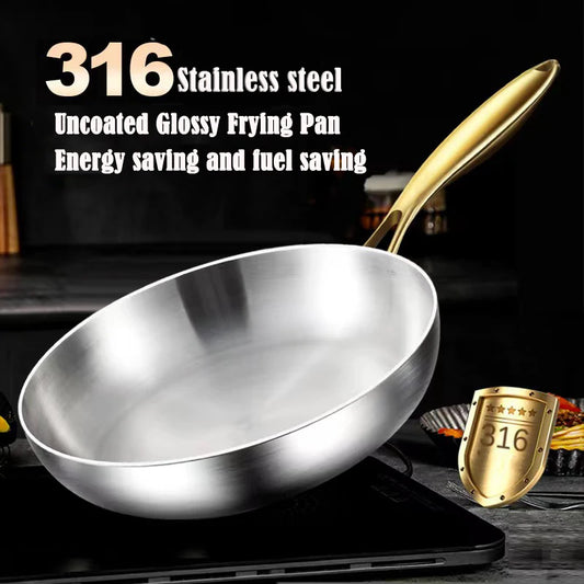 Poêle/Wok en inox 316 antiadhésive