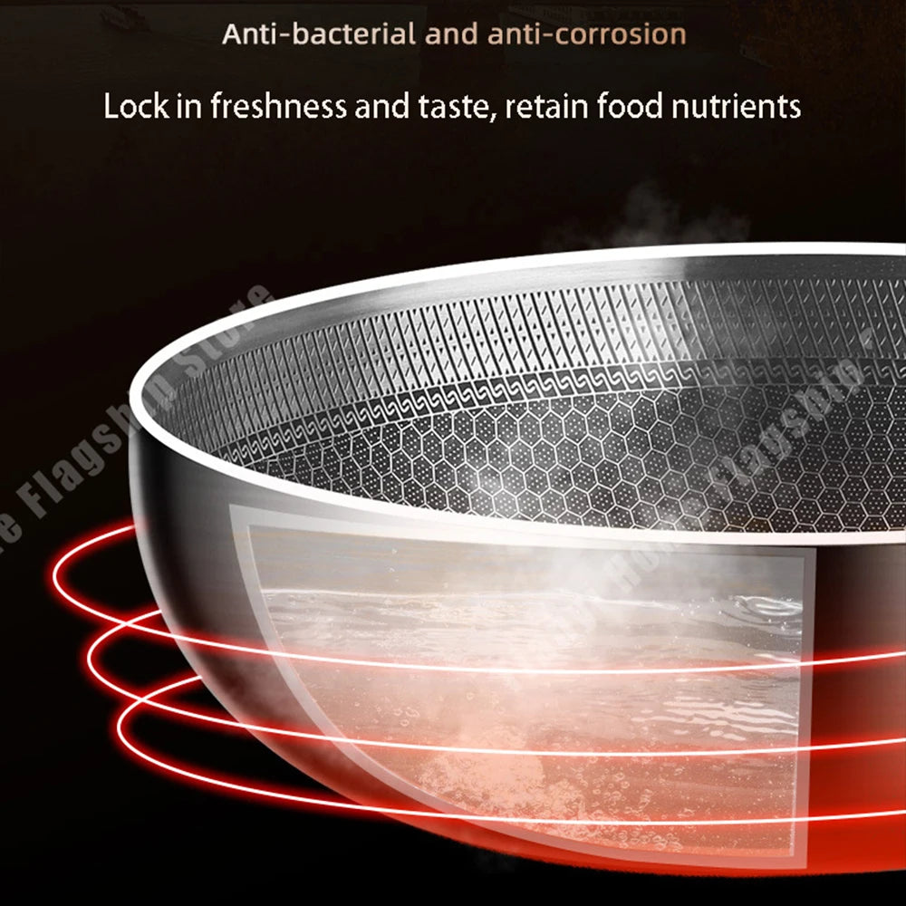 Poêle/Wok en inox 316 antiadhésif