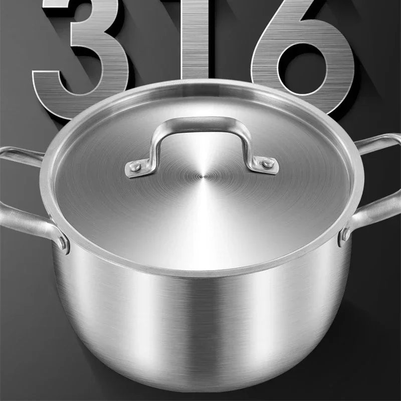 Marmite épaisse en inox 316 à double poignée