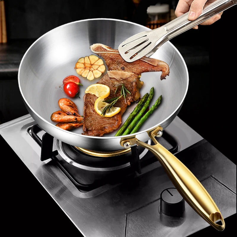 Poêle/Wok en inox 316 antiadhésive