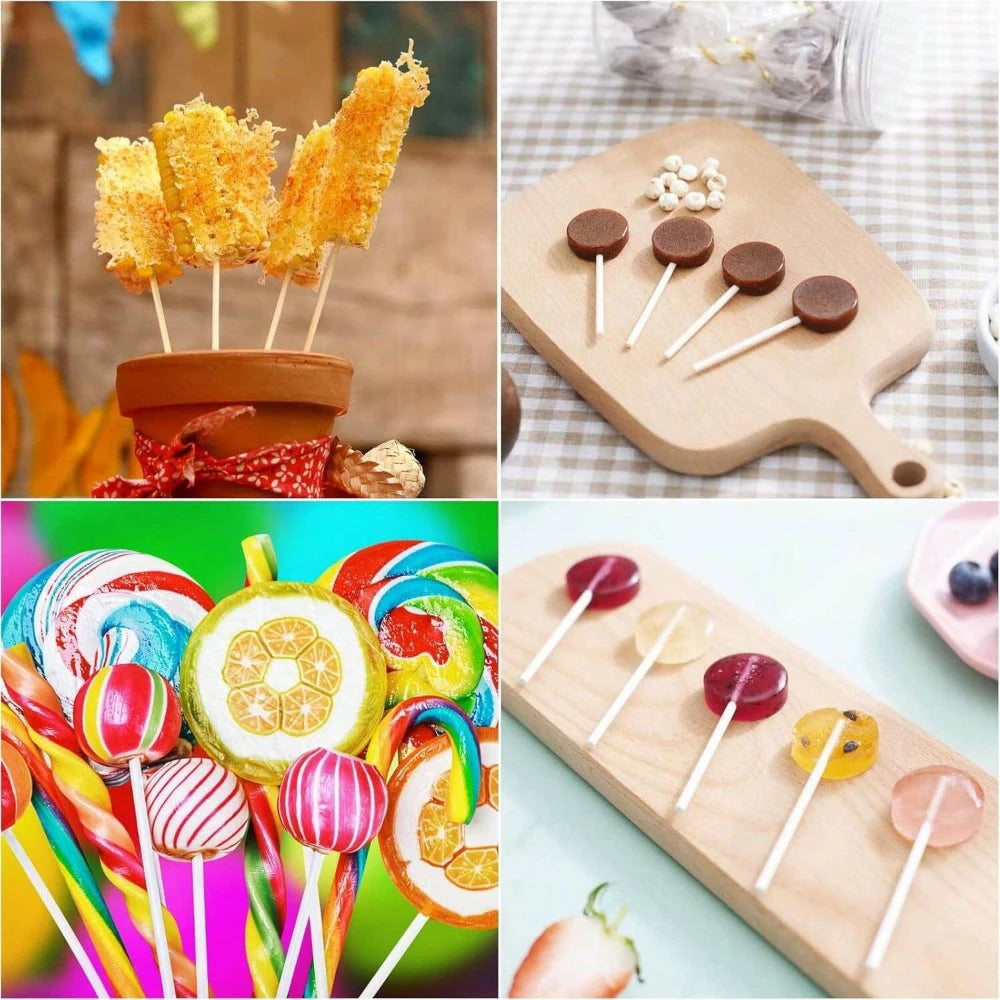 Bâtonnets creux en plastique pour sucettes et cake pops