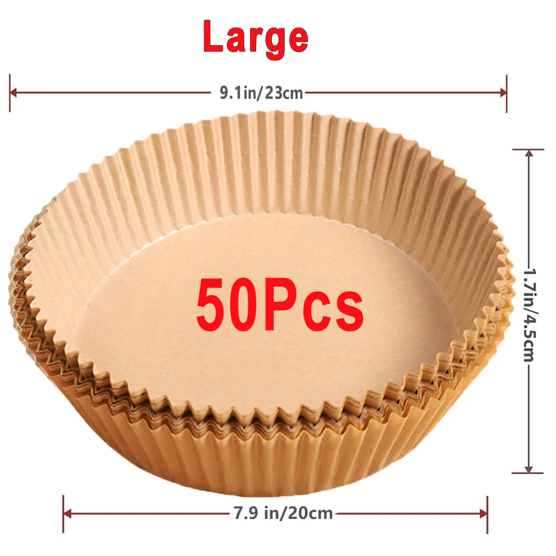 Feuilles jetables rondes pour friteuse à air antiadhésives (50 ou 100 pcs)