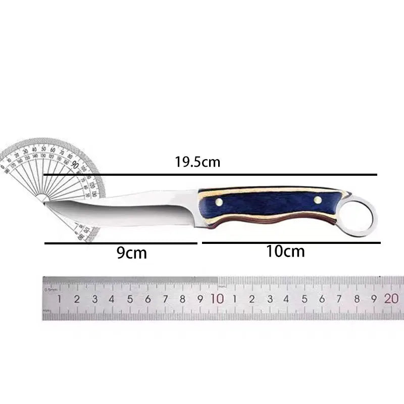 Couteau multifonction en inox, manche en bois
