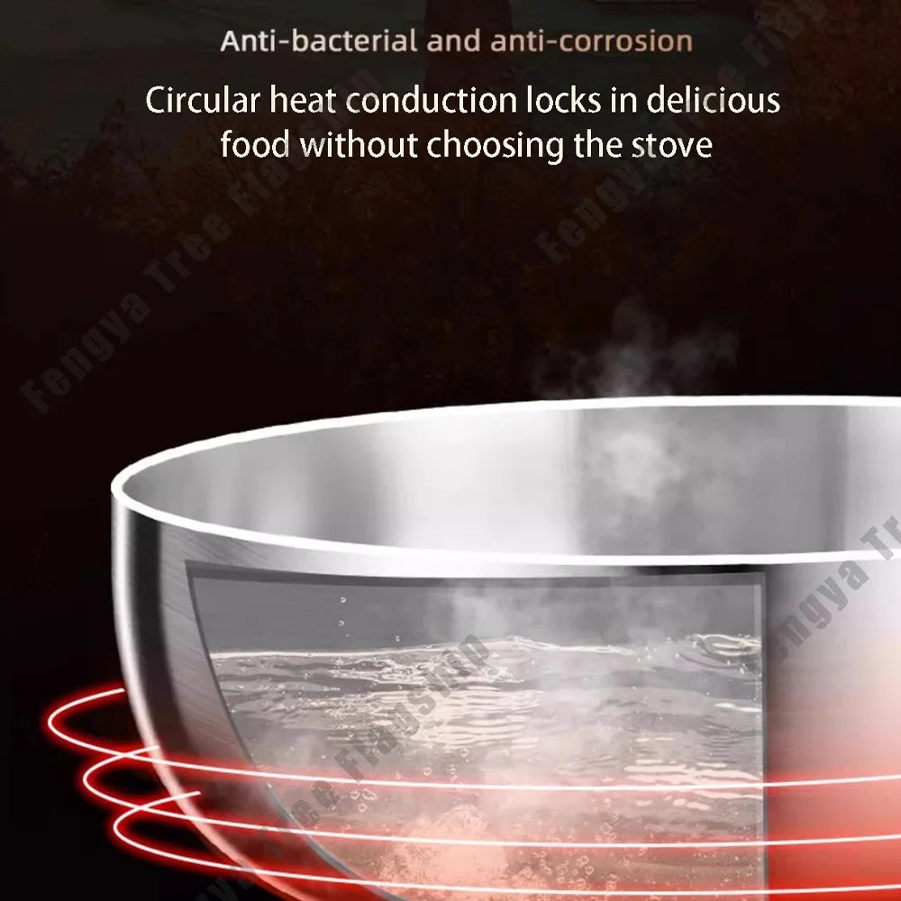 Poêle wok profonde en inox 316 antiadhésive compatible induction