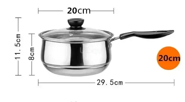 Casserole en inox à double fond antiadhésive