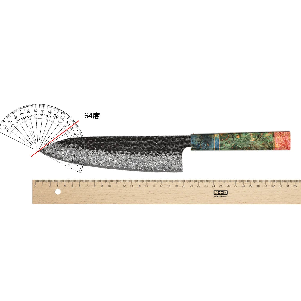 Couteau de chef japonais 8" en acier Damas