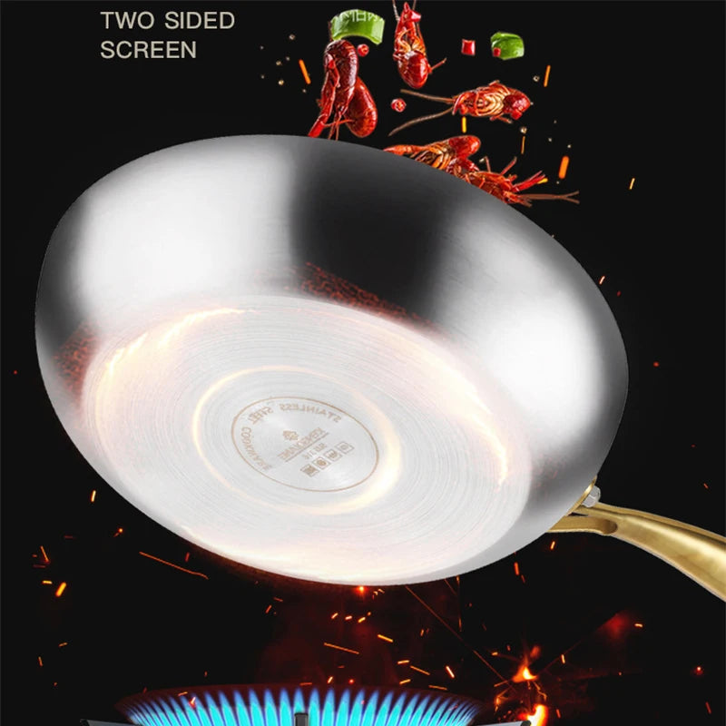 Poêle/Wok en inox 316 antiadhésive