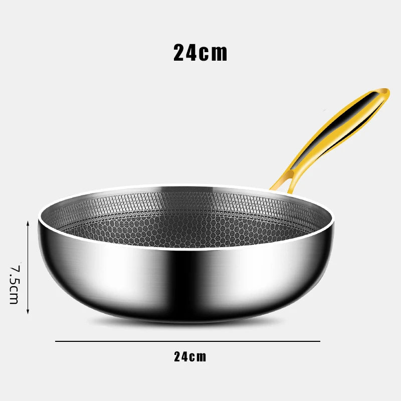 Poêle/Wok en inox 316 antiadhésif