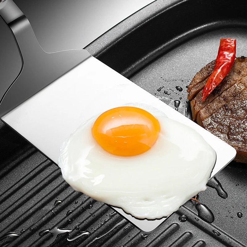 Spatule à steak en acier inoxydable avec manche en bois