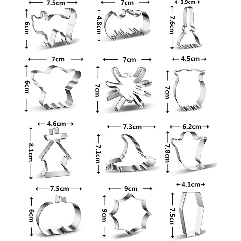 Set de 12 emporte pièces Halloween en inox LMETJMA