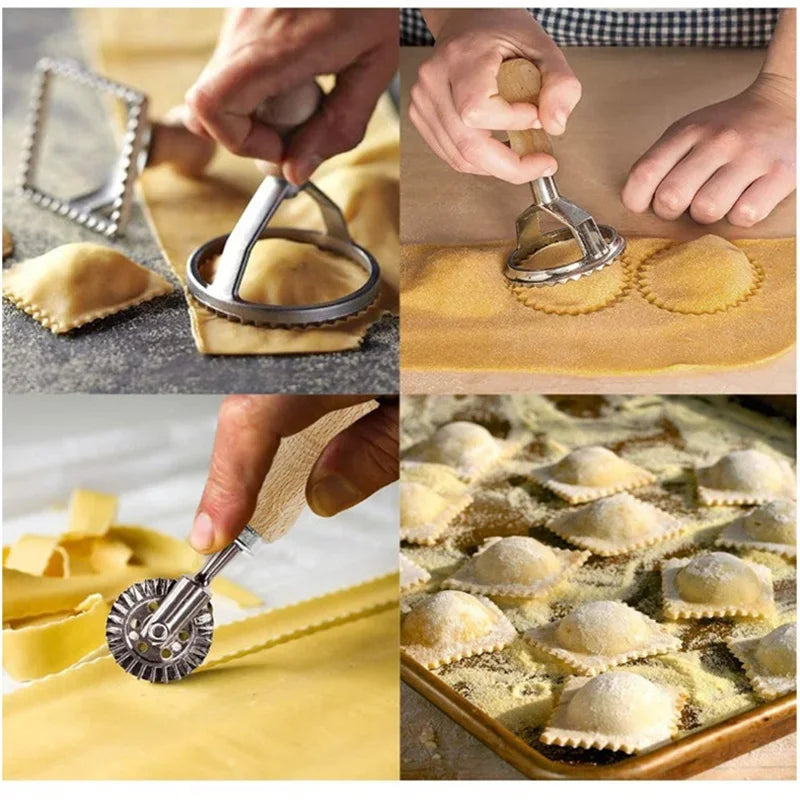 Set de découpoirs et moules à raviolis en inox