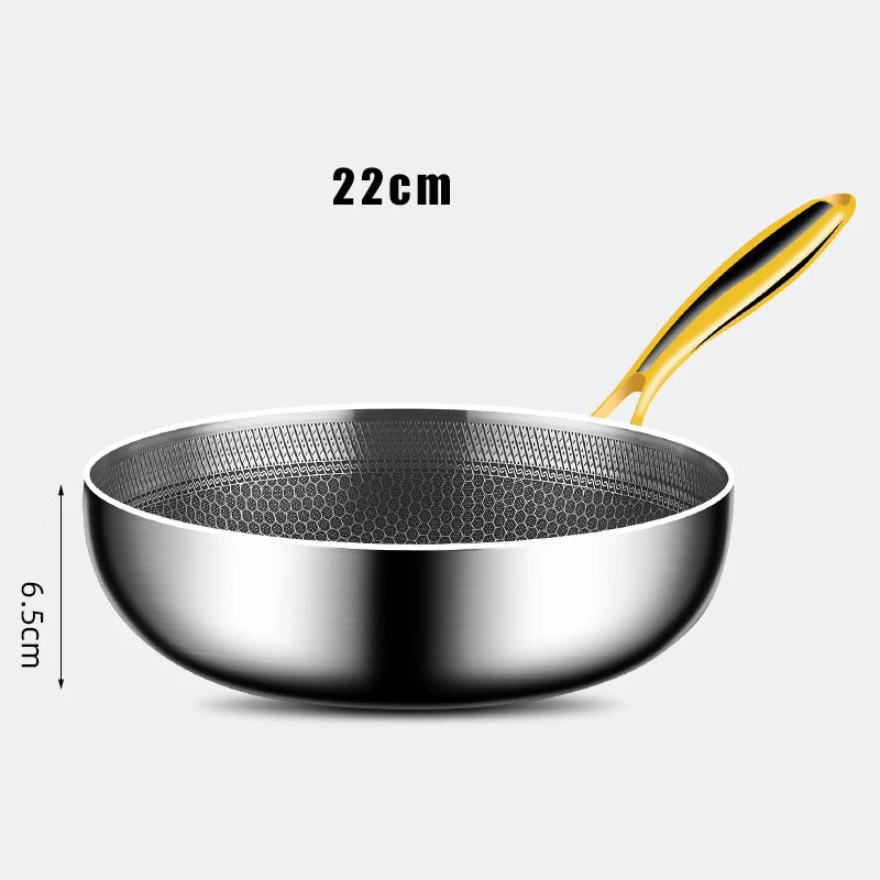 Poêle/Wok en inox 316 antiadhésif