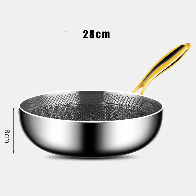 Poêle/Wok en inox 316 antiadhésif