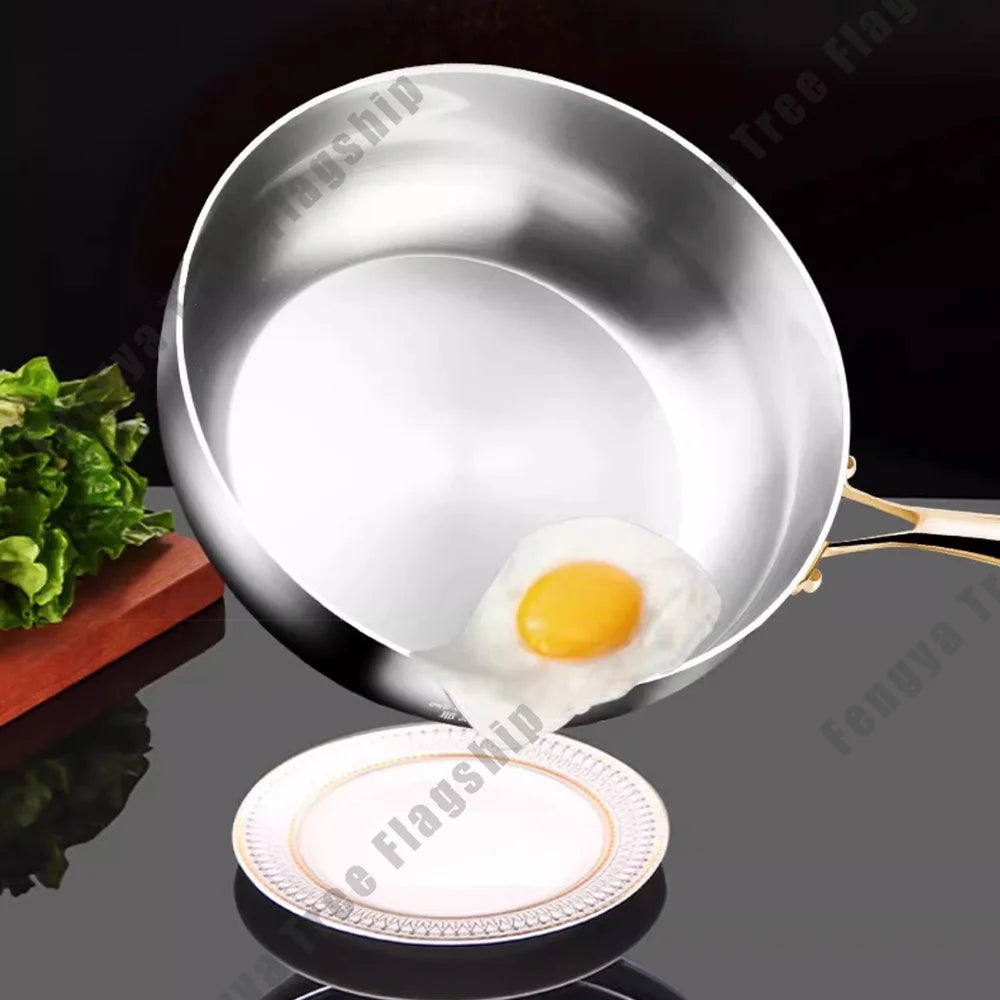 Poêle wok profonde en inox 316 antiadhésive compatible induction