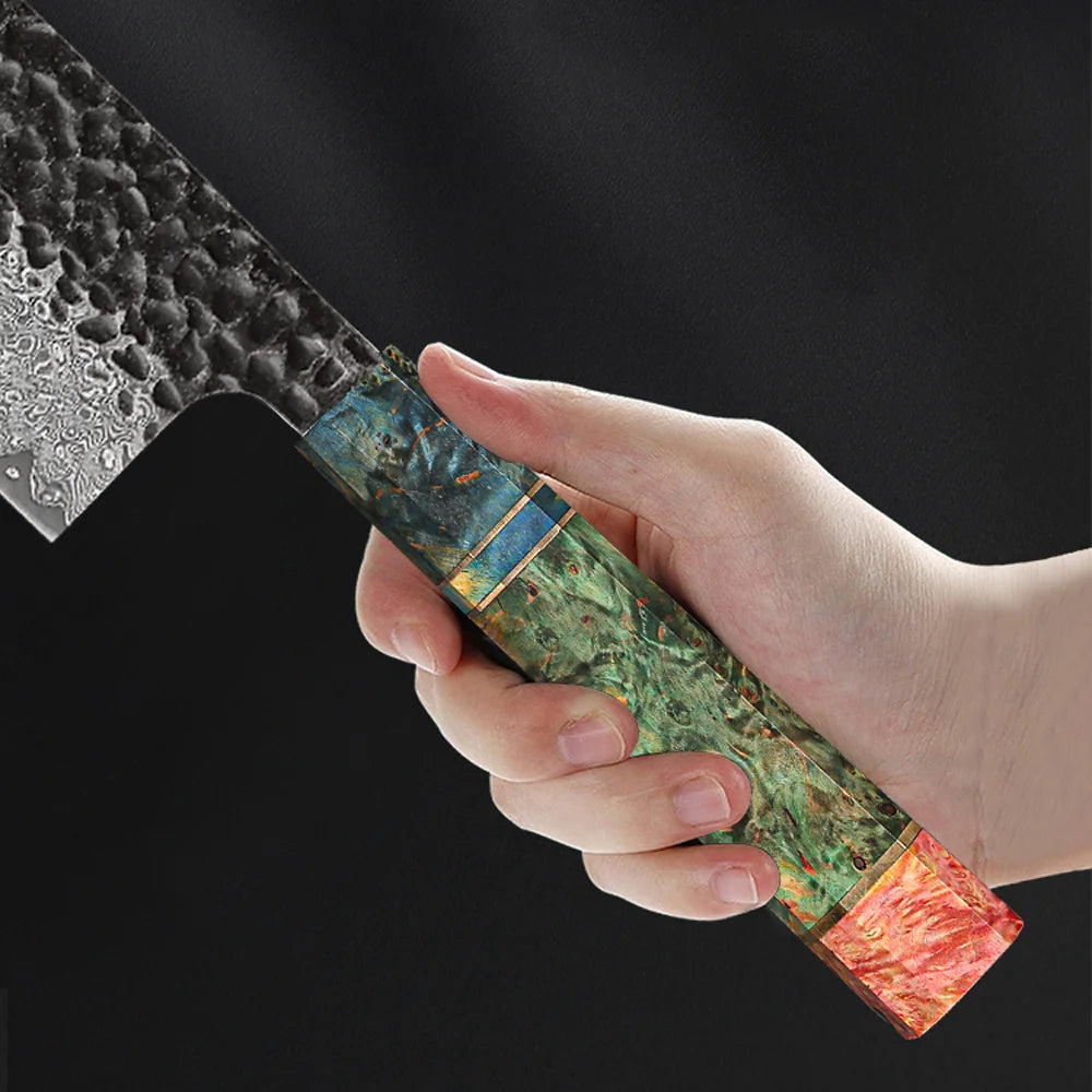 Couteau de chef japonais 8" en acier Damas