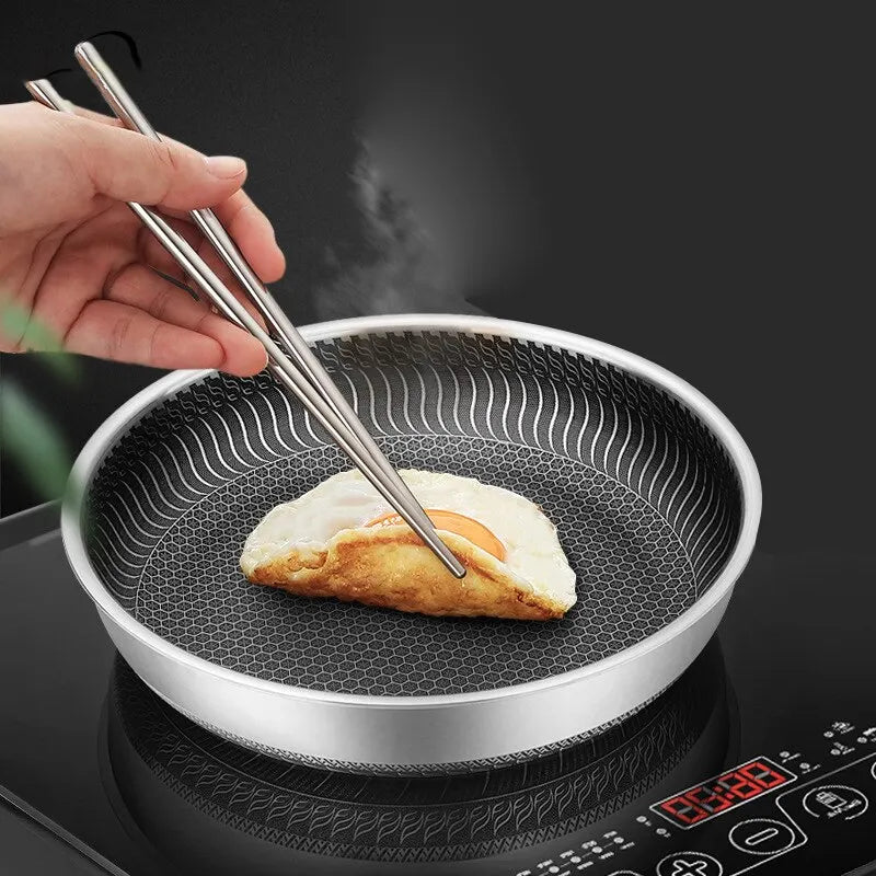 Poêle/Wok en inox 316 tri-couche avec nid d’abeille