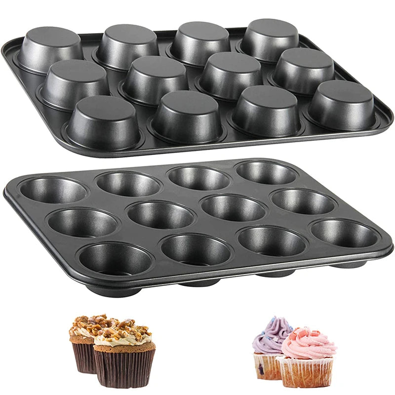 Moule à muffins 12 cups antiadhésif LMETJMA