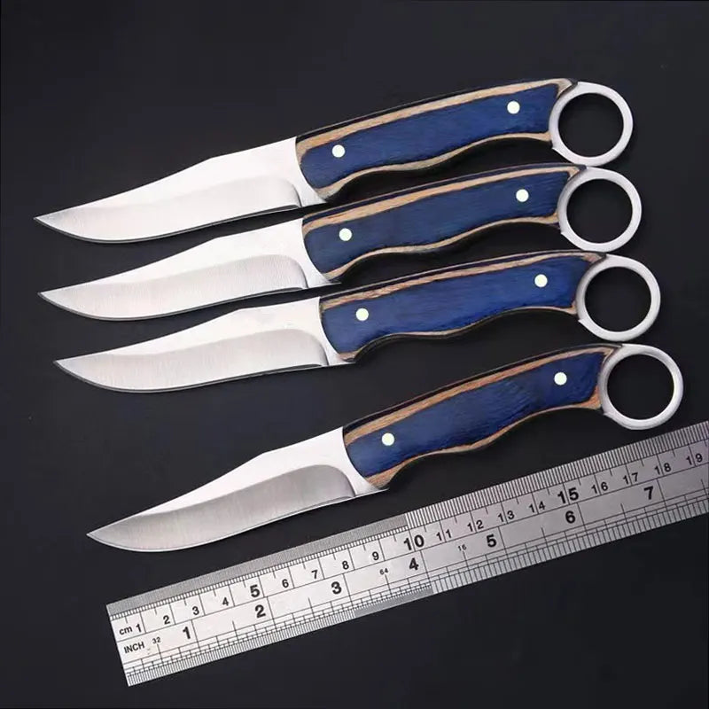 Couteau multifonction en inox, manche en bois