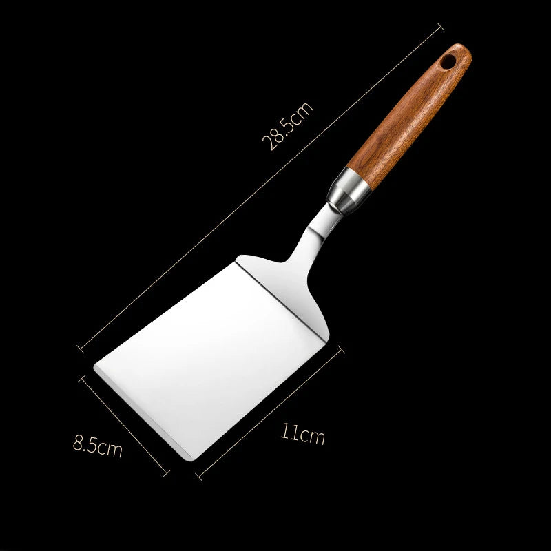 Spatule à steak en acier inoxydable avec manche en bois