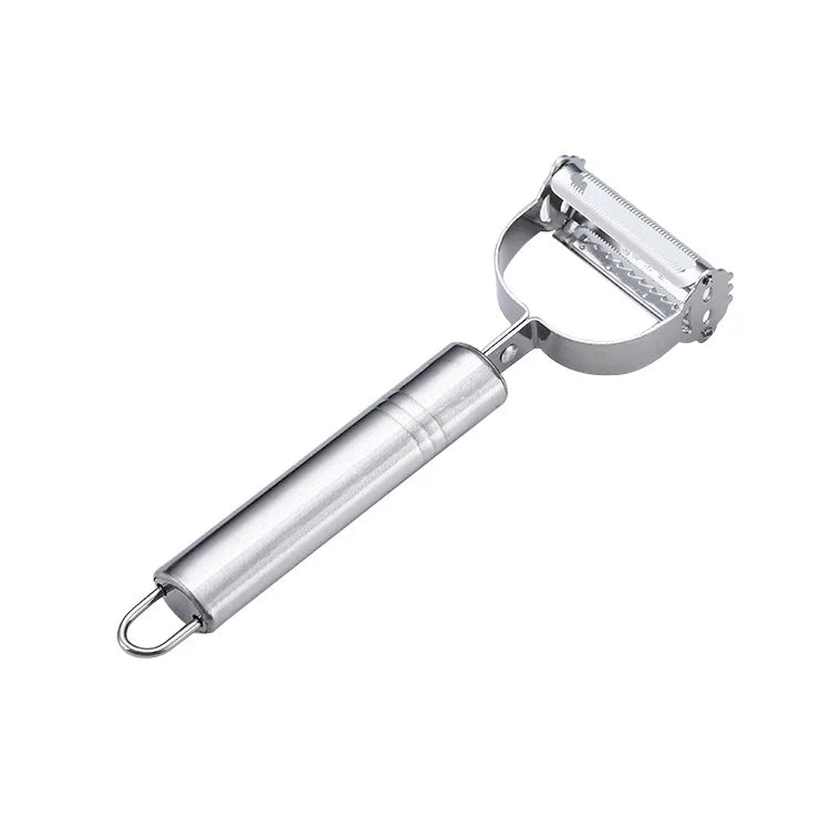 Épluche-légumes et fruits double tête en inox