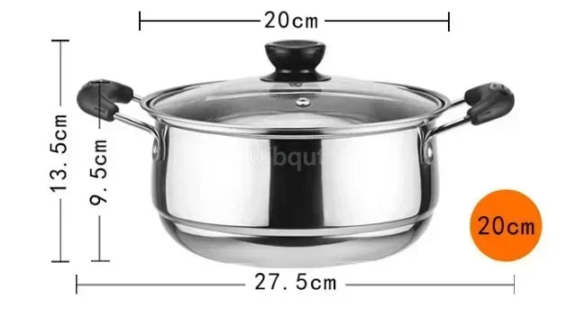 Casserole en inox à double fond antiadhésive