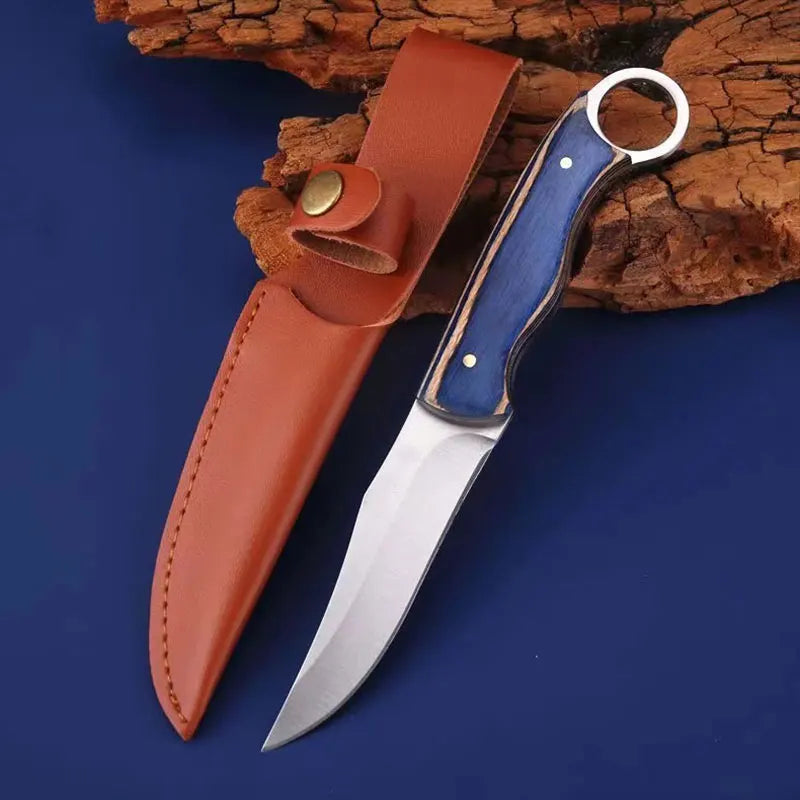 Couteau multifonction en inox, manche en bois