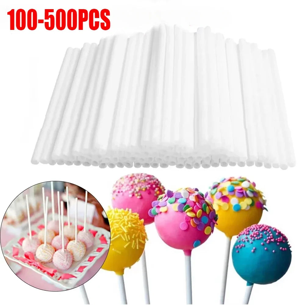 Bâtonnets creux en plastique pour sucettes et cake pops